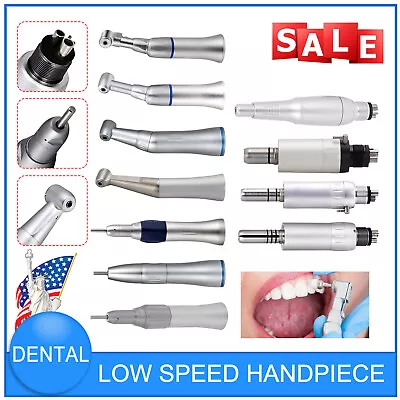 NSK Style Dental Slow Low Speed Handpiece Straight Contra Angle Air Motor 2/4H. • $18.56