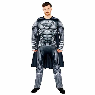 Adults Justice League Superman Fancy Dress Deluxe Superhero Costume Mens DC • £35.99