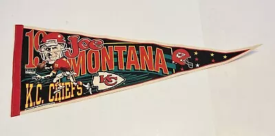 Joe Montana Kansas City Chiefs Pennant Caricature 1993 Windcraft Salem • $24.99