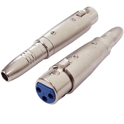 2x 6.35mm ¼  Stereo Female Jack To 3 Pin XLR Socket Cable Adapter TRS Microphone • £7.99