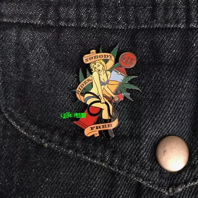 $9.99 • Buy GAS GRASS OR ASS NOBODY RIDES FOR FREE LAPEL PIN Vintage Biker Pins Biker Jacket