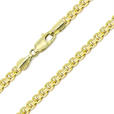 14K Yellow Solid Gold Round Box Link Chain Necklace 2.00mm 16  18'' 20'' 24  30  • $299.99