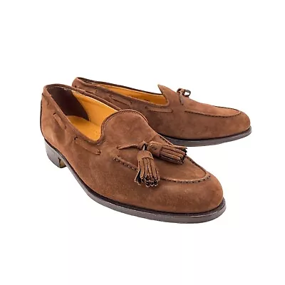 Cole Haan Benchmade Made In England Brown Suede Tassel Loafers Mens Size 7.5 D • $59.99