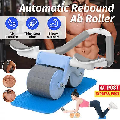 Automatic Rebound Ab Roller Wheel Abdominal Exercise Elbow Support And Knee Mat • $15.90