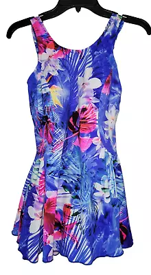 T.H.E. 996-60 MASTECTOMY SWIM DRESS Womens Hawaiian Holiday Sz 12 Tankini Top • $32.99