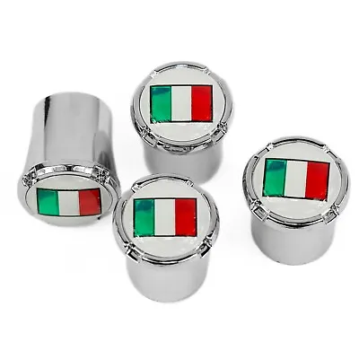 Italian Flag Chrome Tire Valve Stem Caps - Made In USA • $14.99
