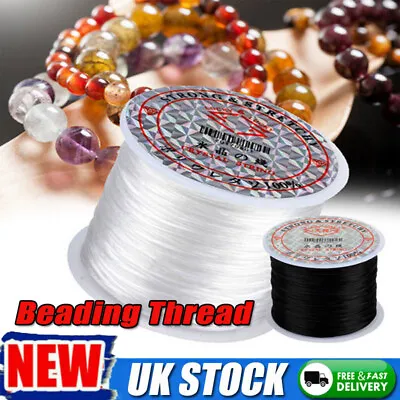 £4.99 • Buy 60m Elastic Stretchy Beading Thread Cord Bracelet String For Jewelry Making Cord