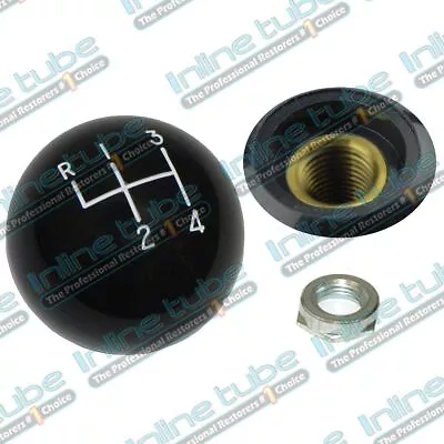 64-88 1 7/8 Black Hurst 4 Sp  Shifter Handle Ball Knob W Nut Fine Thread 3/8-24 • $23.60