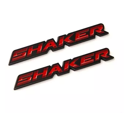 2x OEM SHAKER Hood Emblems Badges 3D Black Red 1 Genuine Parts Alloy • $14.62