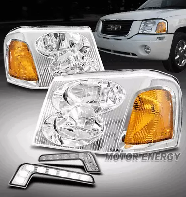 For 02-09 Gmc Envoy Xl Xuv Chrome Headlight Headlamp Lamp W/led Drl Signal Lh+rh • $141.95