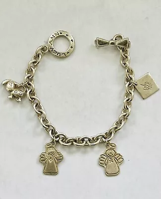 Lucy Ann USA Sterling Silver Charm Bracelet With Children Dog I Love You Card • $79