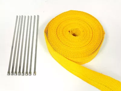 50ft Universal Car Truck Suv Yellow Heat Wrap W/ 8 Stainless Steel Ties • $18.45