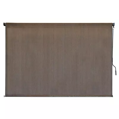 Outdoor Roller Sun Shade Cordless Patio Window Porch Blind Driftwood 72x72 Inch • $118.99