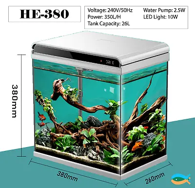 $129.90 • Buy SUNSUN HE-380 26L Brand New Aquarium Fish Tank Complete Set