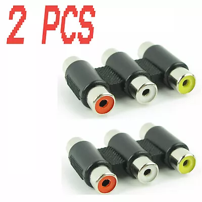 2 Pack 3RCA Female To Female Coupler Composite AV Video Audio TV Cable Adapter • $5.70