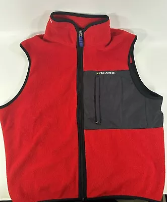 Polo Ralph Lauren Red Fleece Vest W/ Removable Rain Hood XL • $19.99