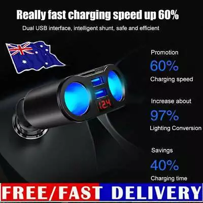 2 Way Car Charger Cigarette Lighter Socket Splitter Double Power Adapter MN • $10.56