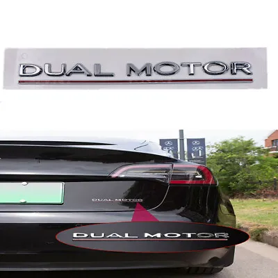 DUAL MOTOR Rear Trunk Tailgate Emblem Badge Decal Fits For Tesla Model 3 Y X S • $9.95