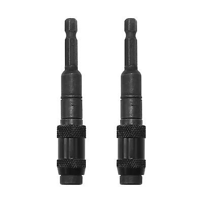 2Pcs Black Tip Pivoting Steel Drill Swivel Bit Impact Magnetic Bit Screw Holder • $9.61