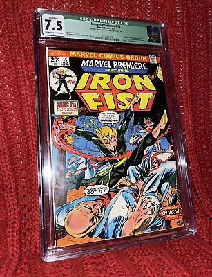 MARVEL PREMIERE #15 CGC 7.5 1974 QUALIFIED O/W To WHITE PAGES 1ST APP IRON FIST • $249.99