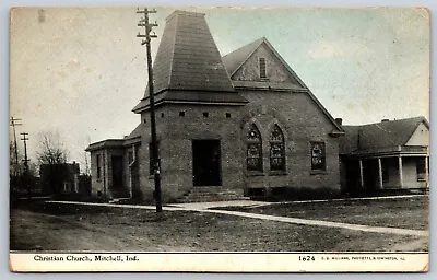 Postcard Christian Church Mitchell IN C19 • $12