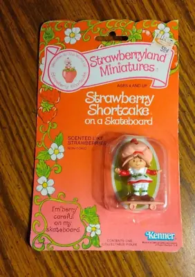 Vintage Strawberry Shortcake On A Skateboard Strawberryland Miniature NEW Sealed • $42