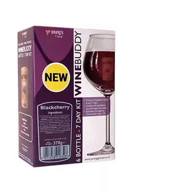 Youngs WineBuddy Fruit 6 Bottle Blackcherry Home Brew Wine Making Kit FreeP&PUK  • £13.95