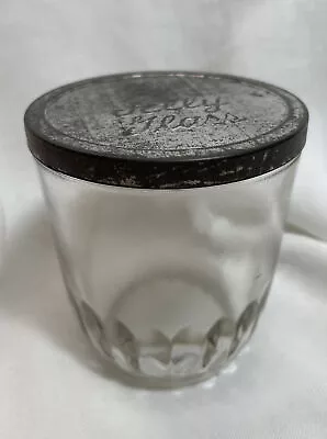 ANTIQUE Ball Jelly Glass Jar With Tin Metal Lid - 8 Oz. - 3” Tall • $8.97