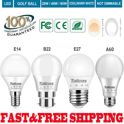 6X LED Golf Ball 5W 9W BC ES SES Mini Globe Light Bulbs Warm Cool White Day Best • £8.49