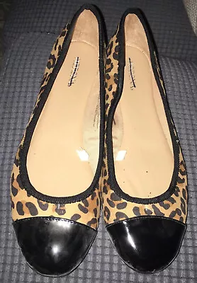 Merona Leopard Patent Toe Shoes Ballet Flats Size 7.5 • $15