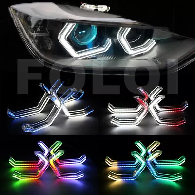 Crystal Angel Eyes RGBW BT APP Control For BMW F30 F32 F82 M4 Style Multi-Colors • $174.78