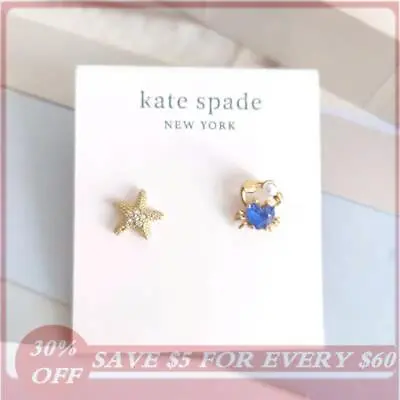 Kate Spade New York Asymmetric Design Of Blue Crab Starfish Earrings • $25.19