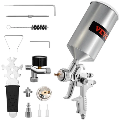 $89.99 • Buy VEVOR HVLP Auto Paint Air Spray Gun Kit Gravity Feed Car Primer 1.4/1.8mm Nozzle