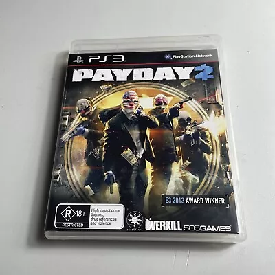 Payday 2 Sony Playstation 3 PS3 Game With Manual Vgc Free Postage • $9.80