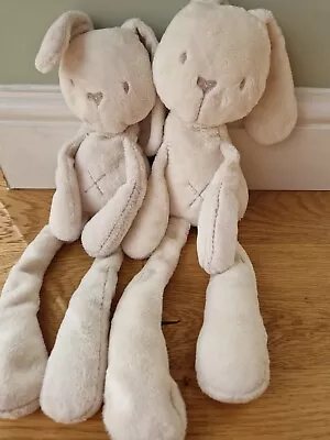 Mamas & Papas Cream Millie & Boris Bunny Rabbit Comforter/ Soother / Hug Toy X 2 • £25