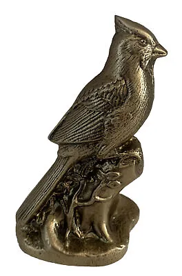 VTG Cast Metal Bird Figurine Statue Sculpture Paperweight Art Decor Signed Heavy • $24.99