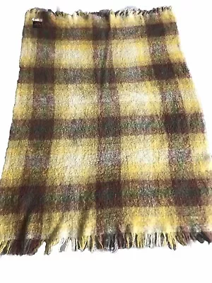 Vtg Creagaran Mohair Wool Blend Plaid Throw Blanket 43 X 65  Made In Scotland • $22.97