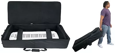 Rockville 61 Key Keyboard Case W/ Wheels+Trolley Handle For Casio CT-X700 • $134.95