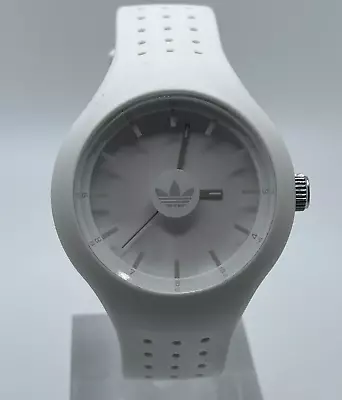 Adidas Mens Watch ADH3201 Quartz Analog White Dial Silicone Case Band • $34