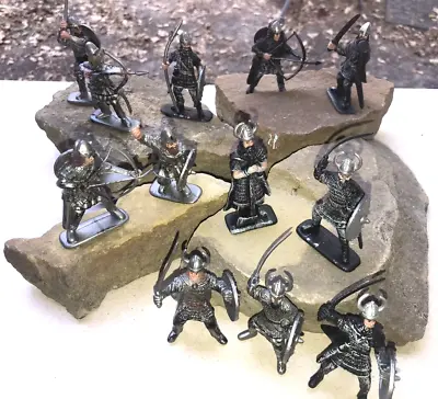 12 Miniature Toy Soldiers Norsemen Viking Black/Silver Color Chainmail 3  • $12.50