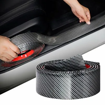 $10.99 • Buy Parts Accessories Carbon Fiber Vinyl Car Door Sill Scuff Plate Sticker Protector