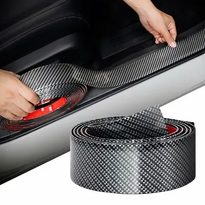 Parts Accessories Carbon Fiber Vinyl Car Door Sill Scuff Plate Sticker Protector • $10.99