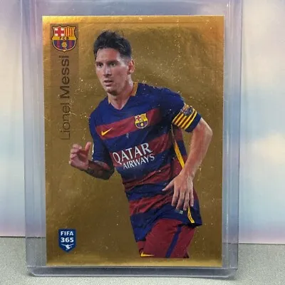 2016 FIFA 365 Sticker Lionel Messi #359 Gold Foil FC Barcelona • $20