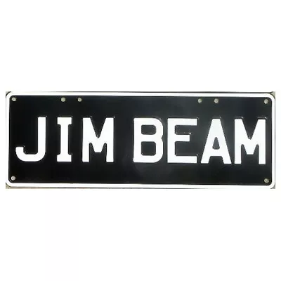 Novelty Number Plate - Jim Beam - White On Black AUS Licence Plate Sign Wall Art • $25.95