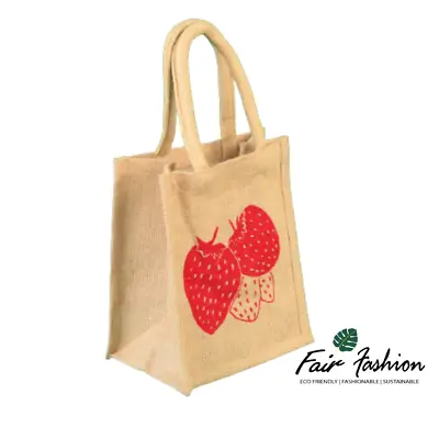 Jute Hessian Colourful  Lunch Bag / Gift Bag - Natural & BioDegradable • £3.10