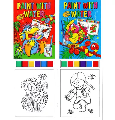 A4 PAINT WITH WATER BOOKS LIKE MAGIC PAINTING. NO MESS Colour Palette EVERY PAGE • £3.25