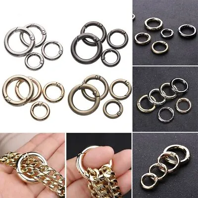 Spring O-Ring Buckles Carabiner Purses Handbags Snap Clasp Clip Bag Belt Buckle • £4.78