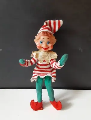 Vintage Knee Hugger Elf Pixie Red & White Striped Blue Eyes • $48.95