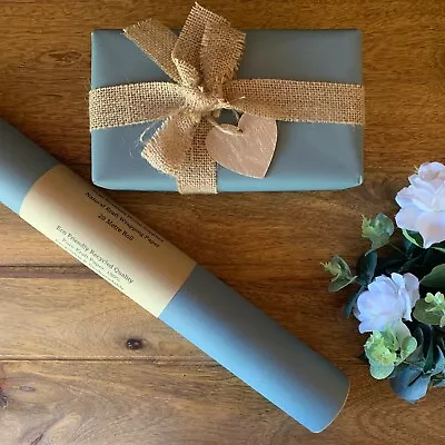 £7.65 • Buy 2-120M KRAFT Eco Friendly Light Baby Blue Wrapping Paper Sheet Roll Recyclable