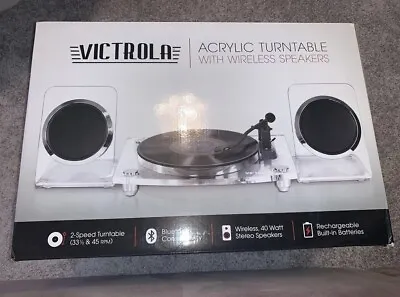 New Victrola Modern Acrylic Turntable & Wireless  Speakers Record Player SOLDOUT • $249.99